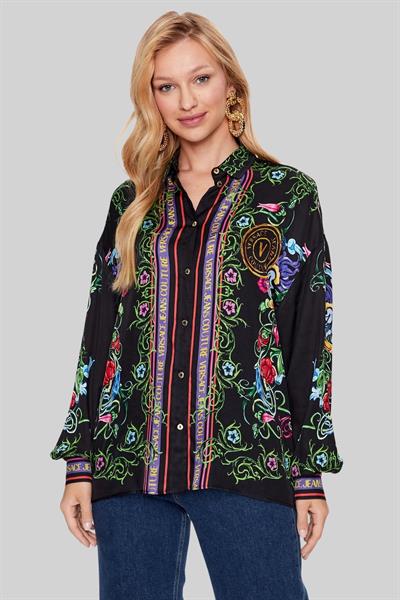 Versace Jeans Couture Kadın Regular Fit Uzun Kollu Gömlek Siyah