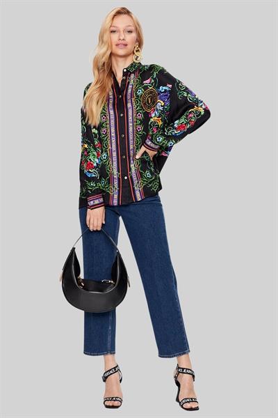 Versace Jeans Couture Kadın Regular Fit Uzun Kollu Gömlek Siyah