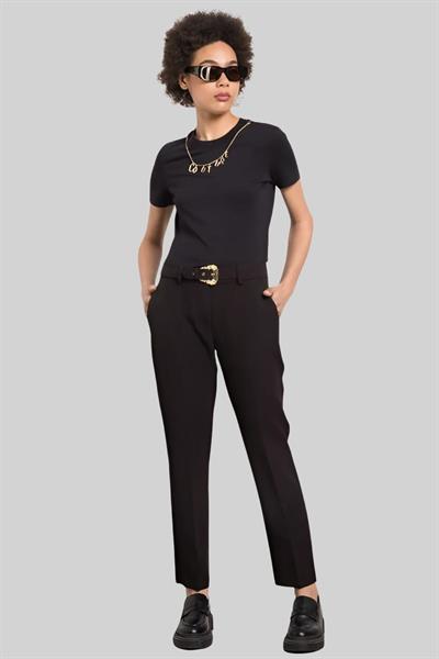 Versace Jeans Couture Kadın Tokalı Pantolon Siyah 899