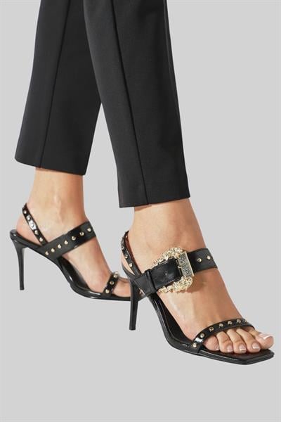 Versace Jeans Couture Kadın Topuklu Sandalet Siyah