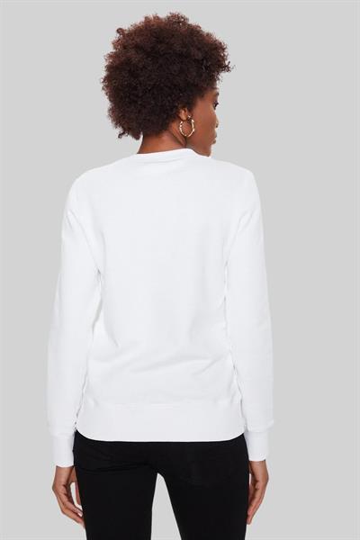 Versace Jeans Couture Kadın Uzun Kollu Logo Baskılı Sweatshirt Beyaz