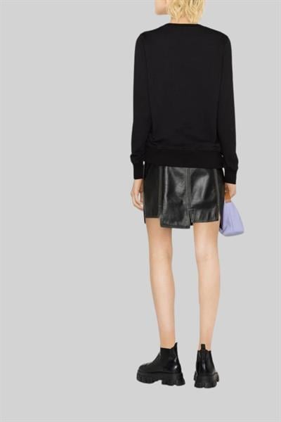 Versace Jeans Couture Kadın Uzun Kollu Logo Baskılı Sweatshirt Siyah