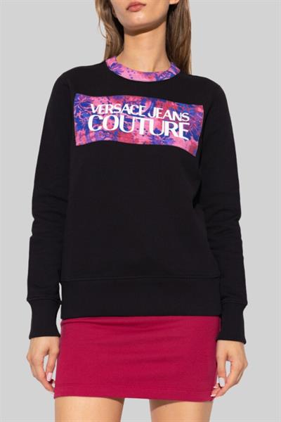 Versace Jeans Couture Kadın Uzun Kollu Logolu Sweatshirt Siyah 899