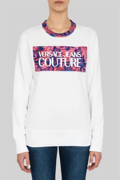 Versace Jeans Couture Kadın Uzun Kollu Logolu Sweatshirt WHITE