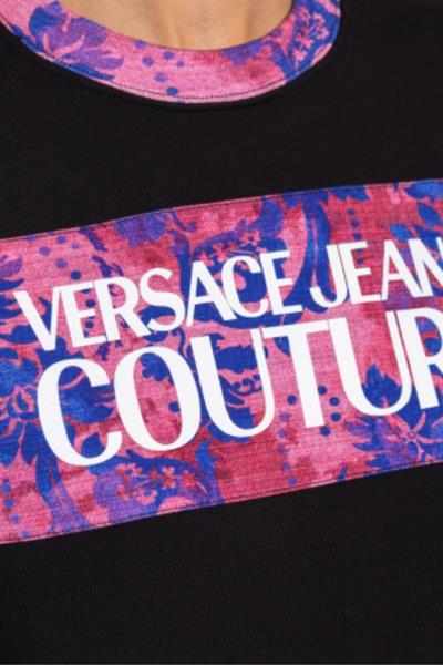 Versace Jeans Couture Kadın Uzun Kollu Logolu Sweatshirt Siyah 899