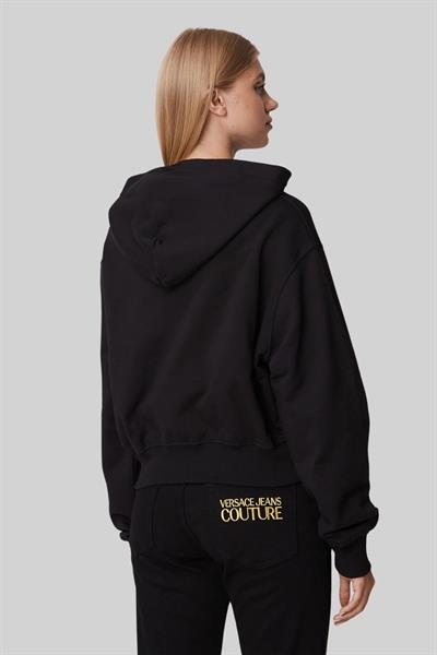Versace Jeans Couture Kadın Uzun Kollu Kapüşonlu Sweatshirt Siyah