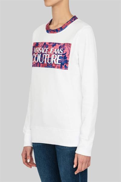 Versace Jeans Couture Kadın Uzun Kollu Logolu Sweatshirt WHITE