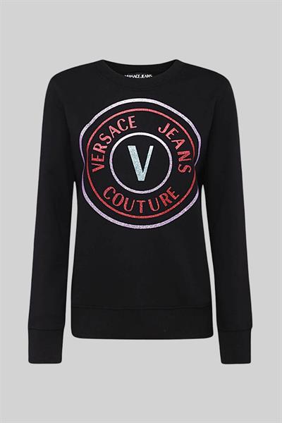 Versace Jeans Couture Kadın Uzun Kollu Logolu Sweatshirt Siyah 899