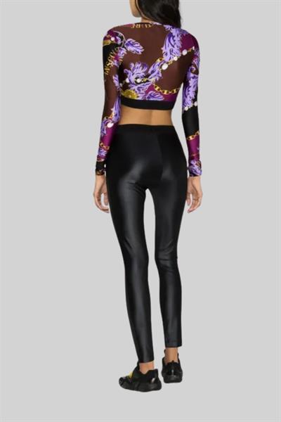 Versace Jeans Couture Kadın Yüksek Bel Esnek Kumaş Tayt Siyah