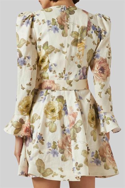 Zimmermann Kadın Çok Çiçekli Mini Elbise Çok Renkli