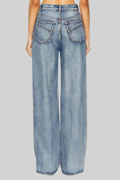 Zimmermann Kadın Geniş Düz Paça Jean Pantolon Mavi