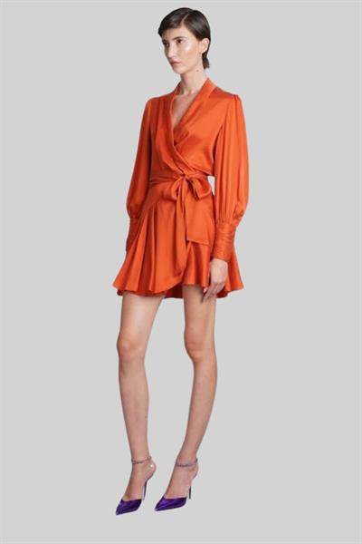 Zimmermann Kadın İpek Mini Elbise Turuncu