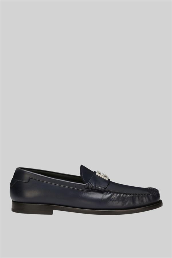DOLCE＆GABBANA D&G イール レザー　size 46 NAVY dolcegabbana-erkek-klasik-