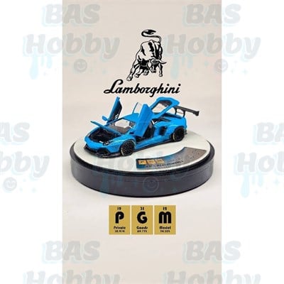 PGM 1/64 LBWK Lamborghini Aventador LP700-4 Blue PGM-640413