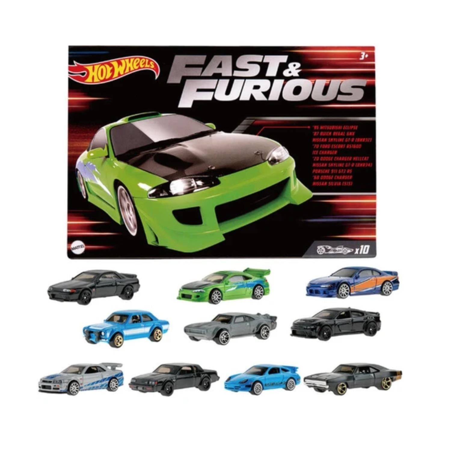 Hot Wheels Fast and Furious 10'lu Kutu Set