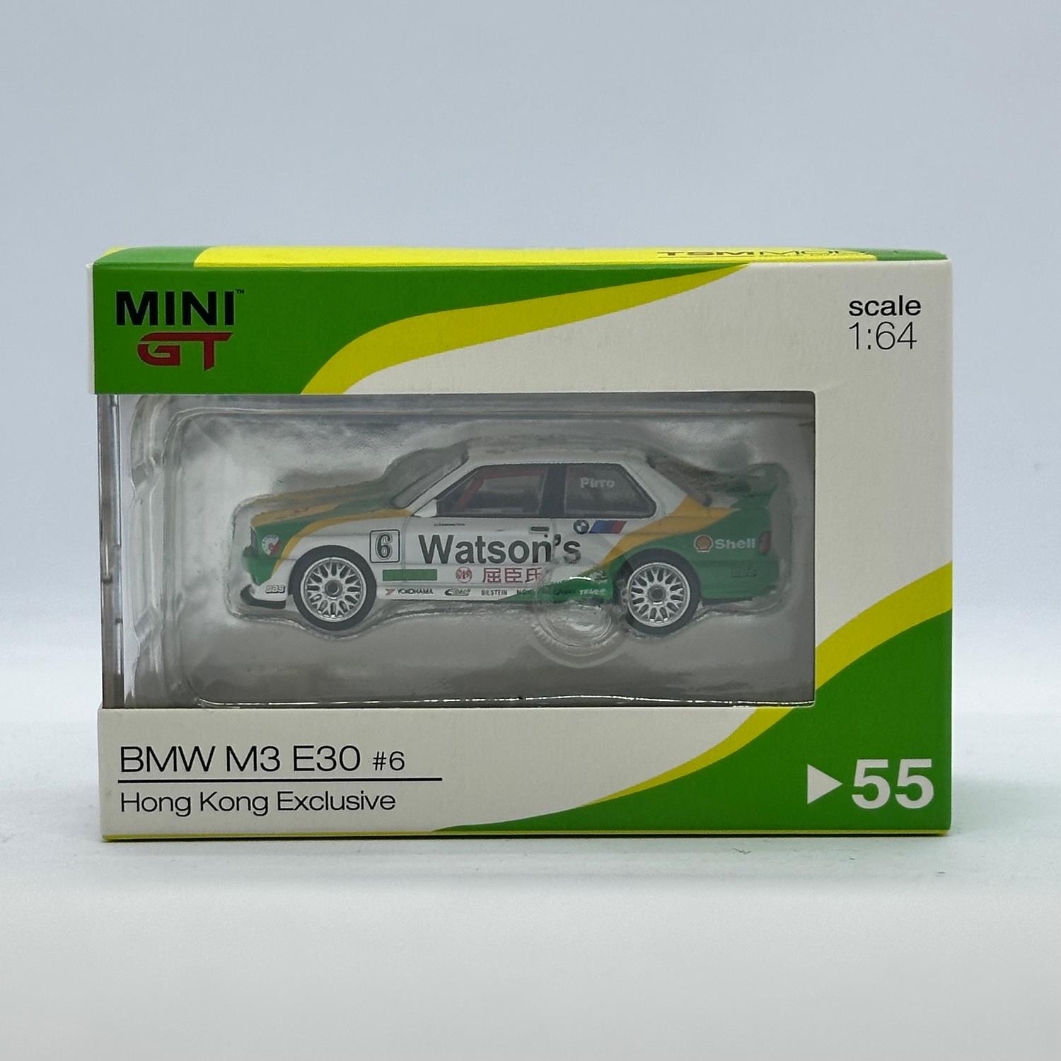Mini GT 1/64 BMW M3 E30 #6 1991 Macau GP Winner Watson's Hong Kong