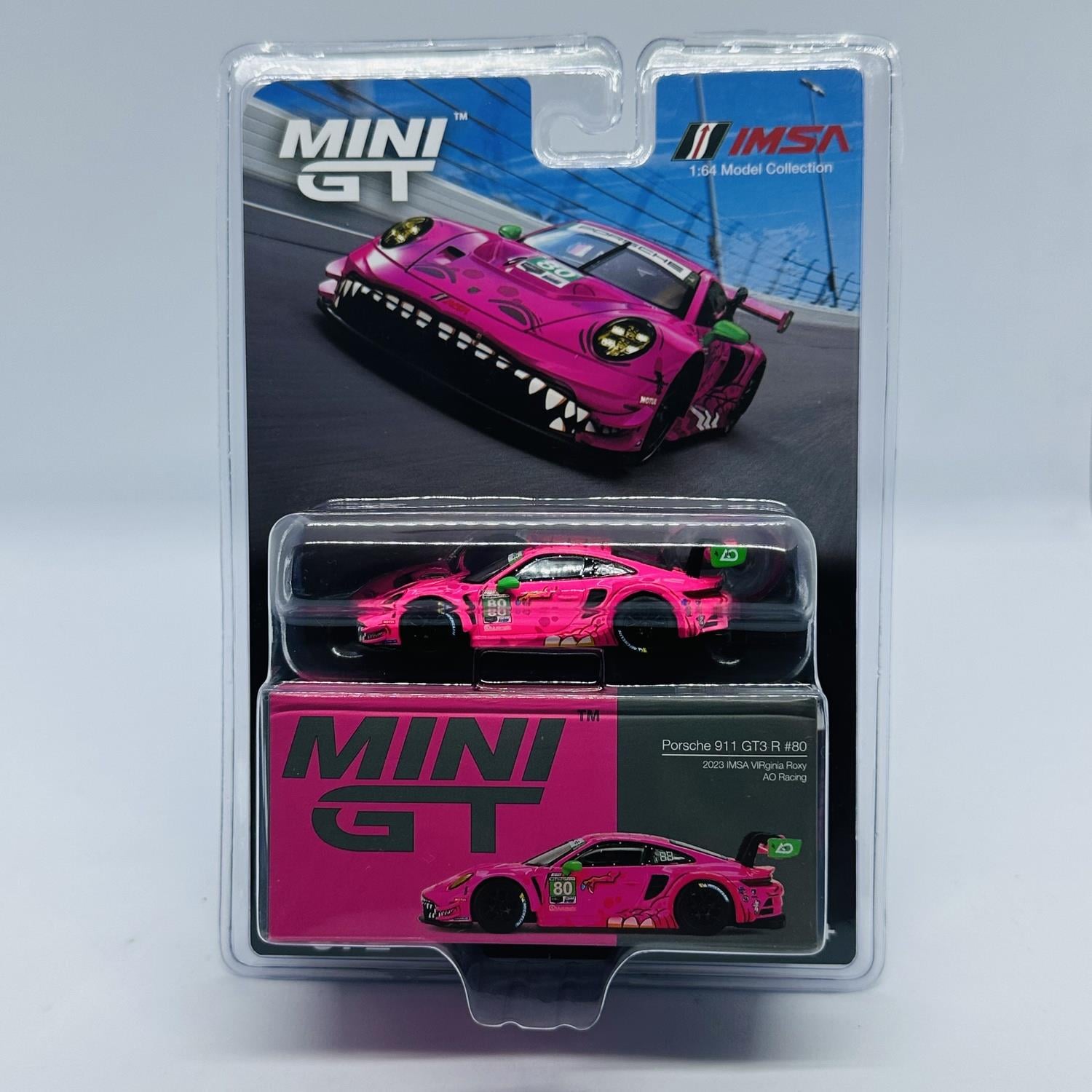 Mini GT 1/64 Porsche 911 GT3 R AO Racing 2023 IMSA VIRginia Roxy