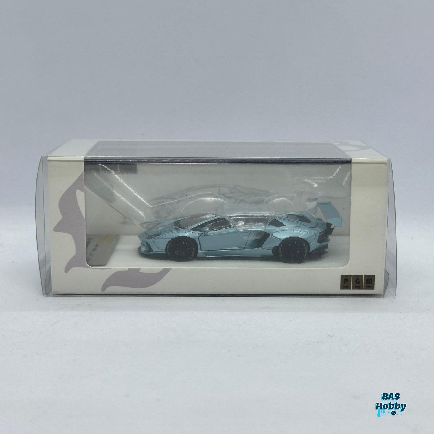 PGM 1/64 Scale Ice Blue LBWK Aventador LP700-4 Sports