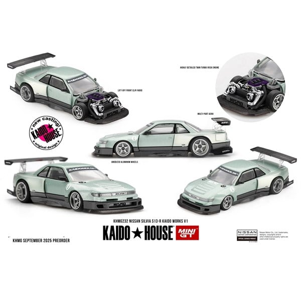 Mini GT 1/64 Kaido House Nissan Silvia S13-R KAIDO WORKS V1 KHMG232