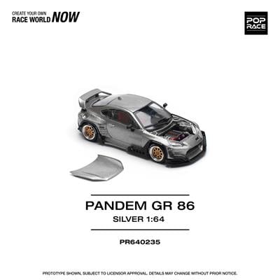 Pop Race 1/64 Pandem GR86 Silver PR640235
