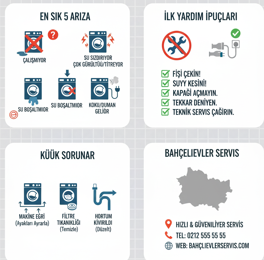 çamaşır makinesi arızaları, çamaşır makinesi tamiri, Bahçelievler çamaşır makinesi, su tahliye sorunu, çamaşır makinesi titreşim, Bosch çamaşır makinesi, teknik servis, Dora Ev Aletleri