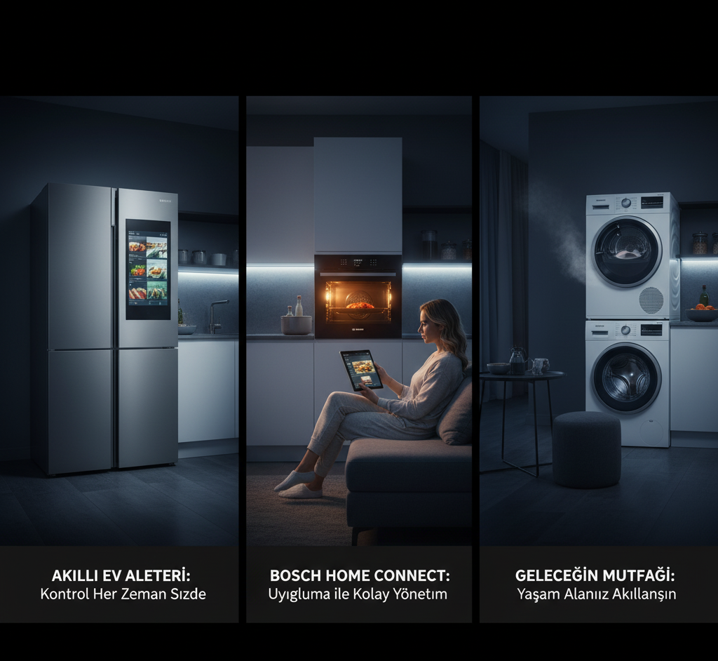 Home Connect, akıllı ev aletleri, Bosch Home Connect, uzaktan kontrol, akıllı mutfak, akıllı buzdolabı, akıllı fırın, akıllı çamaşır makinesi, akıllı ev sistemleri, Home Connect kurulumu