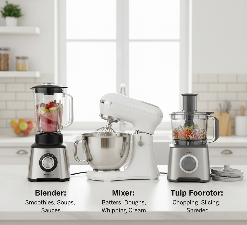 mutfak robotu Bahçelievler, blender mikser farkı, küçük ev aletleri Bahçelievler, Bosch mutfak robotu, mutfak robotu seçimi, Dora Ev Aletleri, mutfak hazırlığı