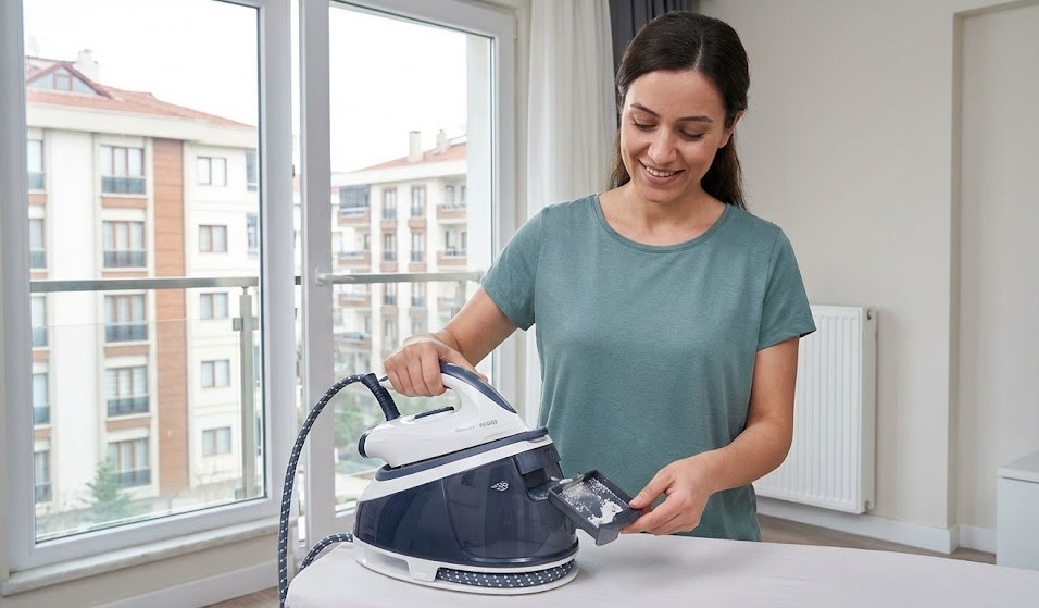 buhar kazanlı ütü, ütü kireç temizleme, Bosch ütü, hızlı ütüleme, kireç bakımı, Calc
