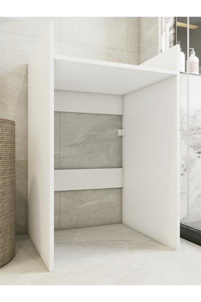 Çamaşır Makinesi Dolabı Kurutma Makinesi Dolabı Parlak Beyaz Modern Banyo Dolabı