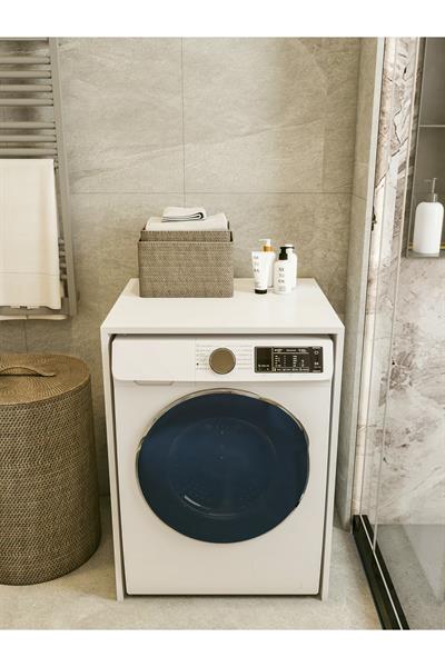 Çamaşır Makinesi Dolabı Parlak Beyaz Modern Banyo Dolabı Alt