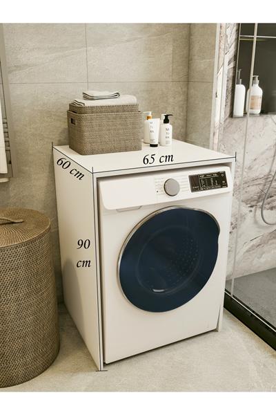 Çamaşır Makinesi Dolabı Parlak Beyaz Modern Banyo Dolabı Alt