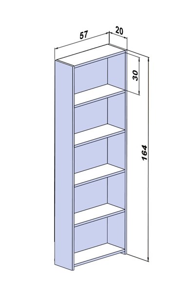 Kitaplık 5 Raflı Açık Raf Kitap Dosya Dekorasyon Rafı Ofis Salon Çalışma Odası Kitaplığı Beyaz 57 Cm