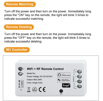  WIFI RF LED DIMMER 12/24V 2x6A