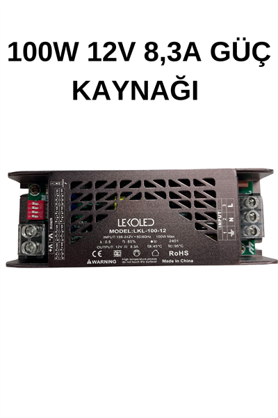 100W 12V 8,3A GÜÇ KAYNAĞI İÇ MEKAN 