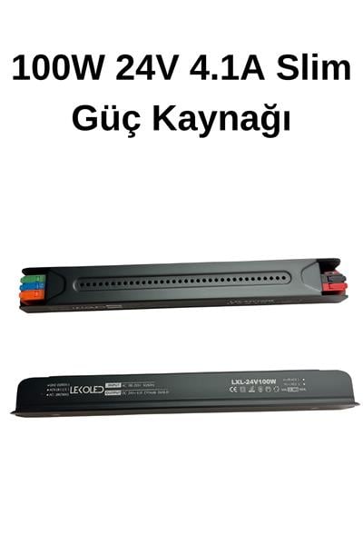 100W 24V 4.1A Metal Slim Güç kaynağı   