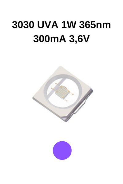 1W 3030 UVA 365nm 300mA 3,6V