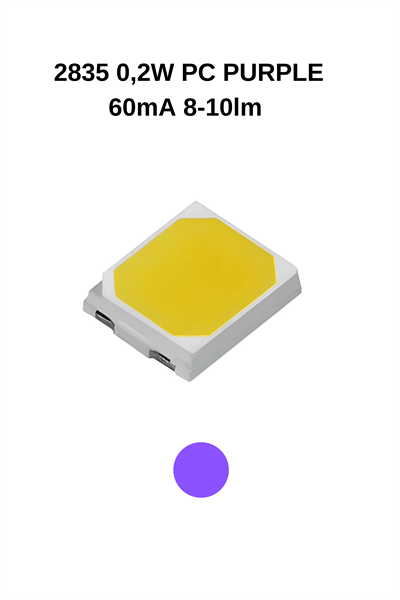 2835 0,2W PC PURPLE  60mA 8-10lm SMD LED