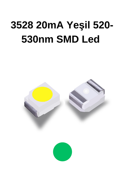 3528 20mA Yeşil 520-530nm SMD Led 