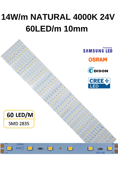 GE5106 24V AMBER 60LED/M 14W 10MM 