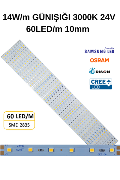 GE5106 24V AMBER 60LED/M 14W 10MM 