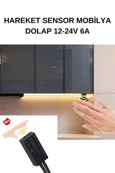 HAREKET SENSOR MOBİLYA DOLAP 12-24V 6A YÜZEY MONTAJ