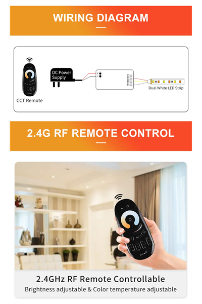 RF TUNABLE LED KONTROL ÜNİTESİ 4 KANAL 12/24V 12A