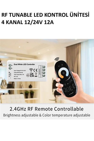 RF TUNABLE LED KONTROL ÜNİTESİ 4 KANAL 12/24V 12A