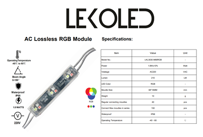 10 Adet RGB 3030 2W MODÜL LED 220V