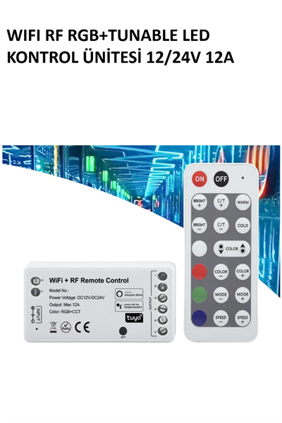 WIFI RF RGB+TUNABLE LED KONTROL ÜNİTESİ 12/24V 12A 