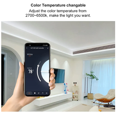 WIFI RF TUNABLE LED KONTROL ÜNİTESİ 12/24V 12A