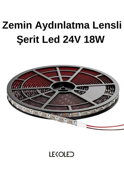 Zemin  Aydınlatma Lensli Şerit Led Natural 4000K 24V 18W