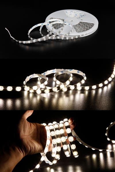 BEYAZ 6500K Lensli Şerit Led Metrede 48 LEDLİ 18W 24V