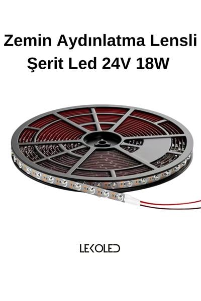 Zemin  Aydınlatma Lensli Şerit Led Natural 4000K 24V 18W