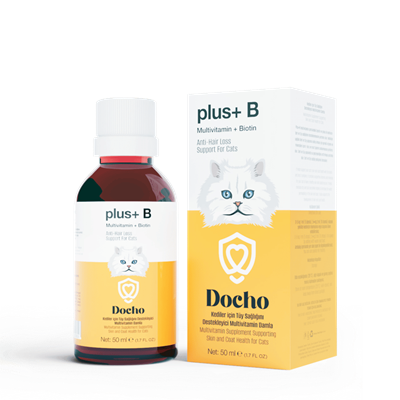 Docho Kediler İçin Tüy Sağlığını Destekleyici Multivitamin ve Biotin içerikli Damla 50 ML